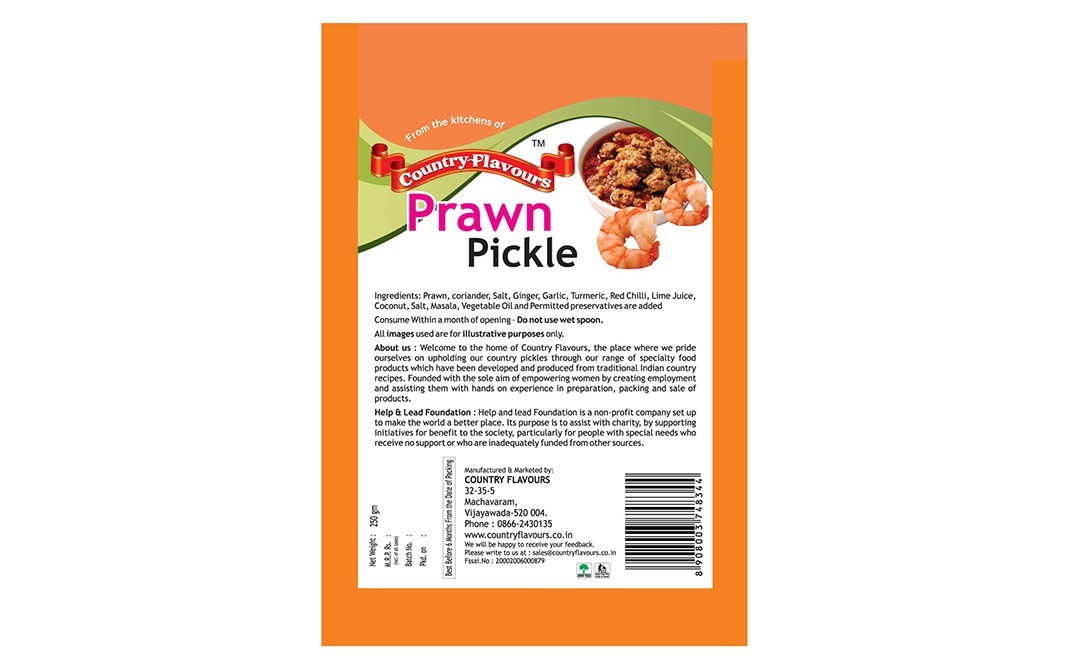 Country Flavours Prawn Pickle    Pack  250 grams